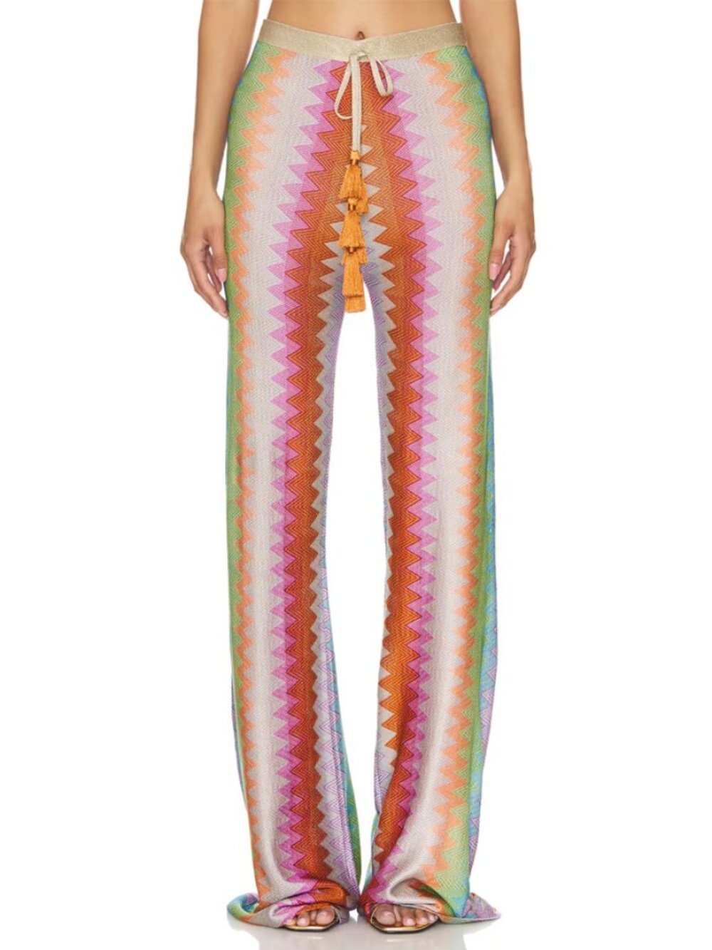 Alexis Boe Knit Pants in Multicolor Chevron Size XS